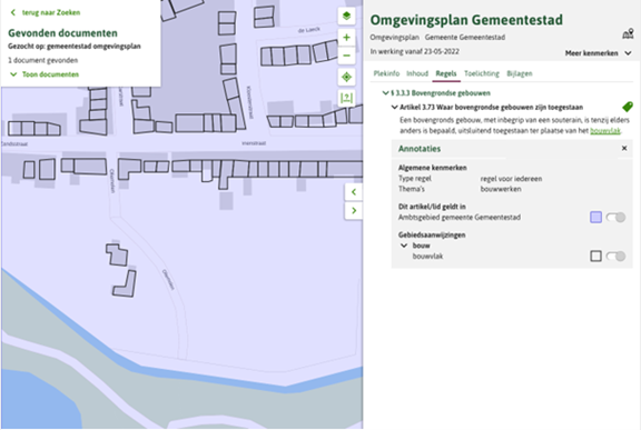 Locatie van regel anders dan locatie van gebiedsaanwijzing