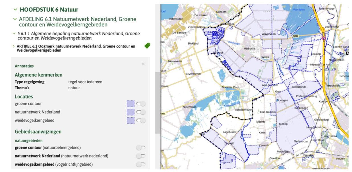 weergave in Regels op Kaart met alleen locaties