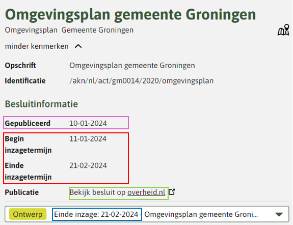 voorbeeld met publicatie en inzagedata